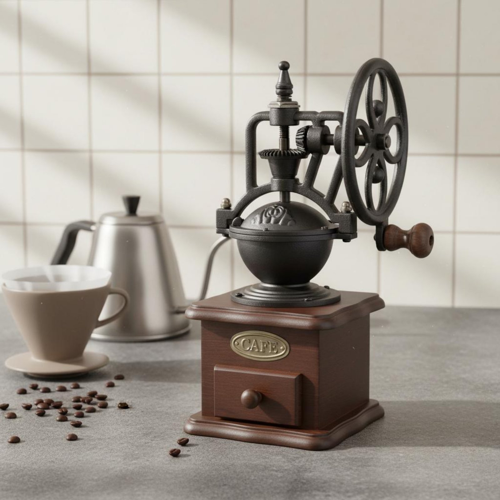 Ручная кофемолка-колесо в винт – обзор и цена Kitchen Gadgets Vintage